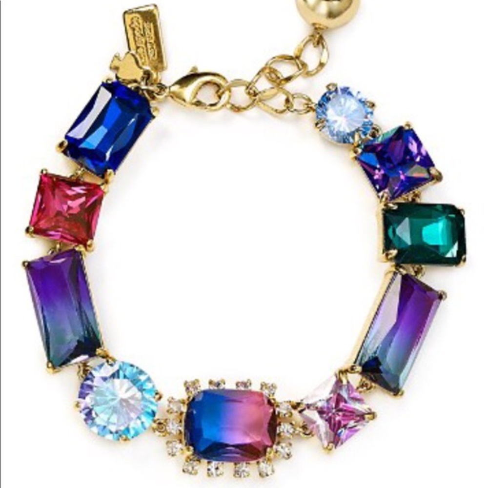 Kate Spade Color Crush Multicolor Crystal Gold-Tone Bracelet NWOT